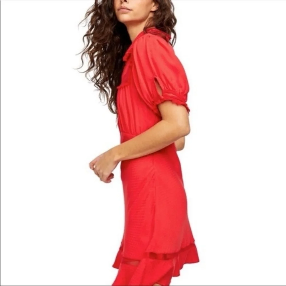 Free People Warm Glow Minidress in Cherry Crush